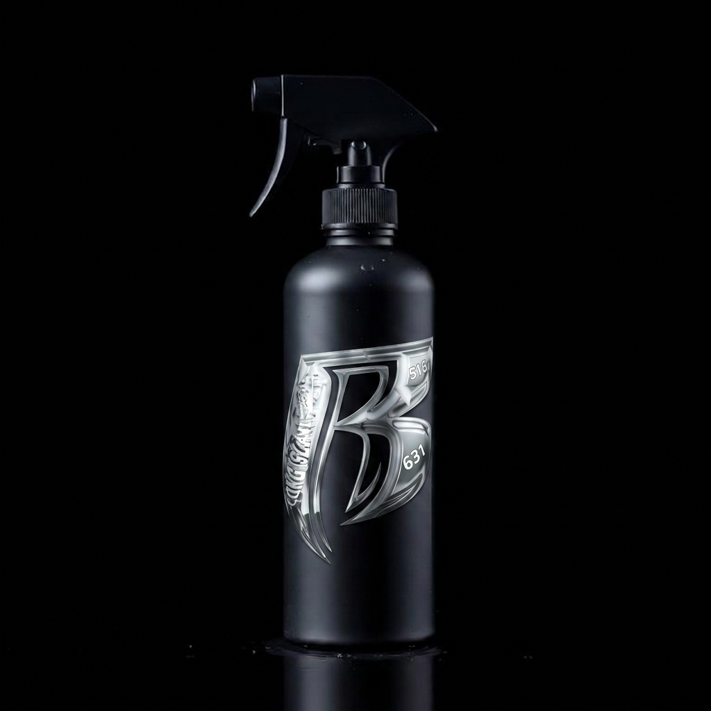 Ceramic spray detailer bottle with the chrome B logo label